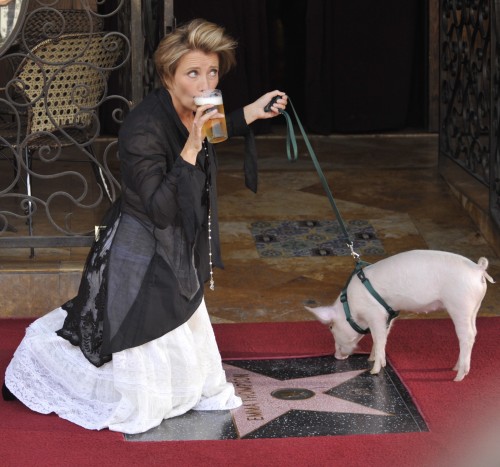 Emma Thompson gets honored with a star in thne Hollywood Walk Of Fame in front of the Pig and Whistle Pub in Hollywood, Ca