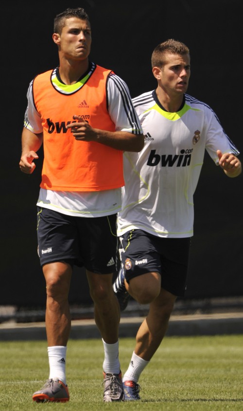 Real Madrid Soccer star Cristiano Ronaldo practices at UCLA in Westwood, Ca during the team visit to the US